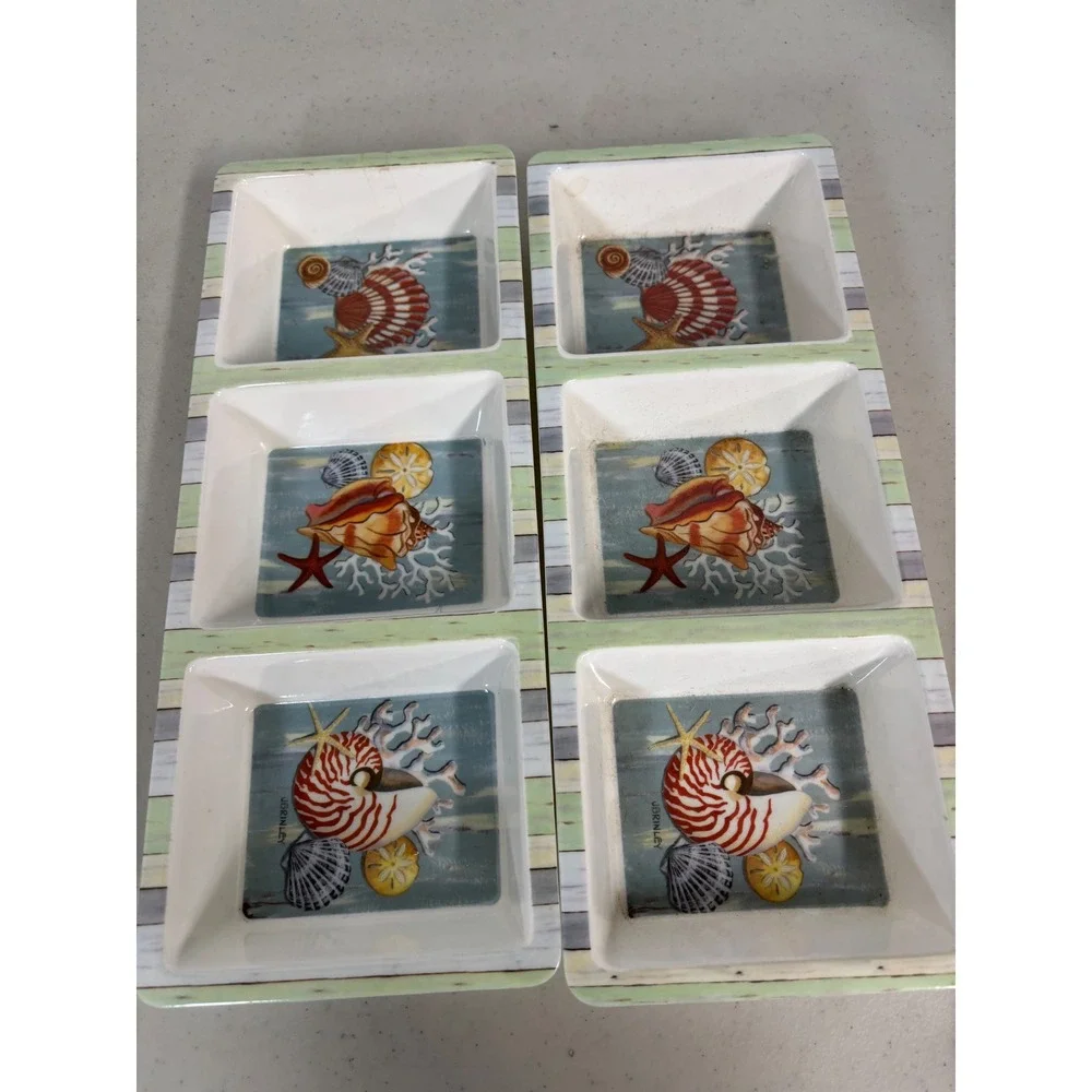 Evergreen Seaside Retreat Melamine 3 Section Server Set‎ Jennifer Brinley